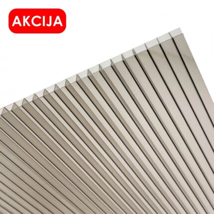 Kanalinis polikarbonatas 10 mm bronza (pagamintas ES) - 1 m