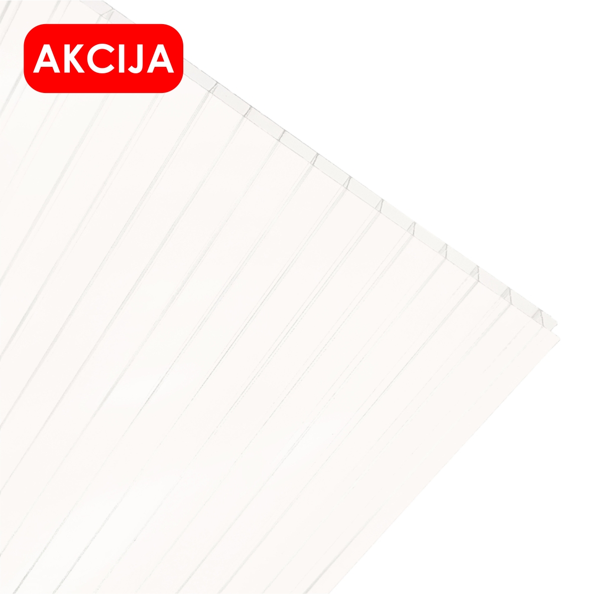 Kanalinis polikarbonatas Opal 10 mm (baltas) - 1 m Kanalinis polikarbonatas Opal 10 mm (baltas) - 1 m