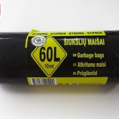 Maišai šiukšlėms 60 litrų