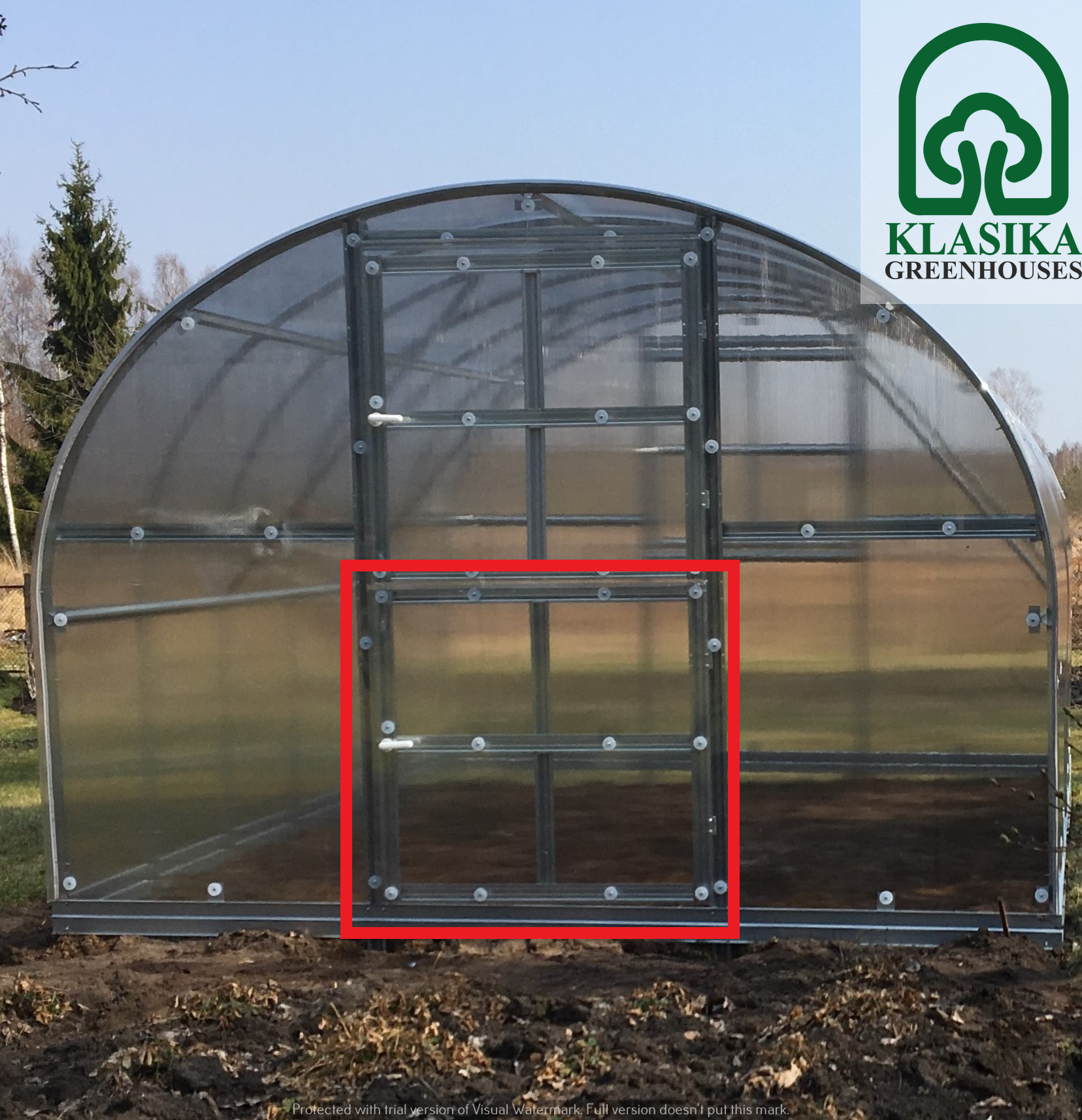 Papildomos durys gale Arkiniam šiltnamiui KLASIKA - Be dangos Papildomos durys gale Arkiniam šiltnamiui KLASIKA - Be dangos