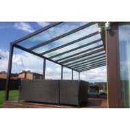 Terasos stoginė su 10 mm grūdinto stiklo stogo danga - Image 3