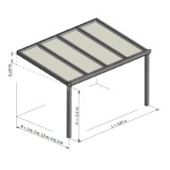 Terasos stoginė su 10 mm grūdinto stiklo stogo danga - Image 9