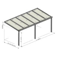 Terasos stoginė su 10 mm grūdinto stiklo stogo danga - Image 11