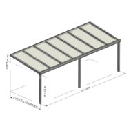 Terasos stoginė su 10 mm grūdinto stiklo stogo danga - Image 12